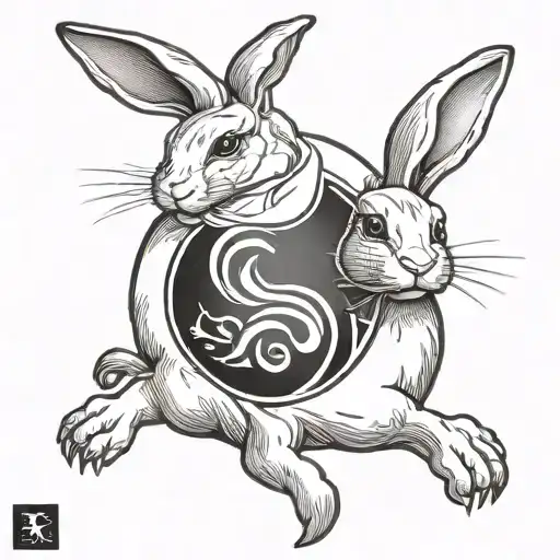 yin yang symbol using the playboy bunny rabbit tattoo design idea