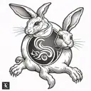 yin yang symbol using the playboy bunny rabbit tattoo design idea