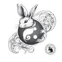 yin yang symbol using the playboy bunny rabbit tattoo design idea