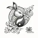 yin yang symbol using the playboy bunny rabbit tattoo design idea