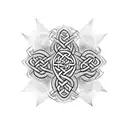 upside-down pineapple, celtic knotwork, on upper right chest and shoulder tattoo design idea