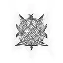 upside-down pineapple, celtic knotwork, on upper right chest and shoulder tattoo design idea