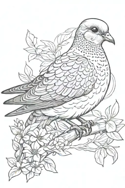 mourning dove looking tattoo design idea