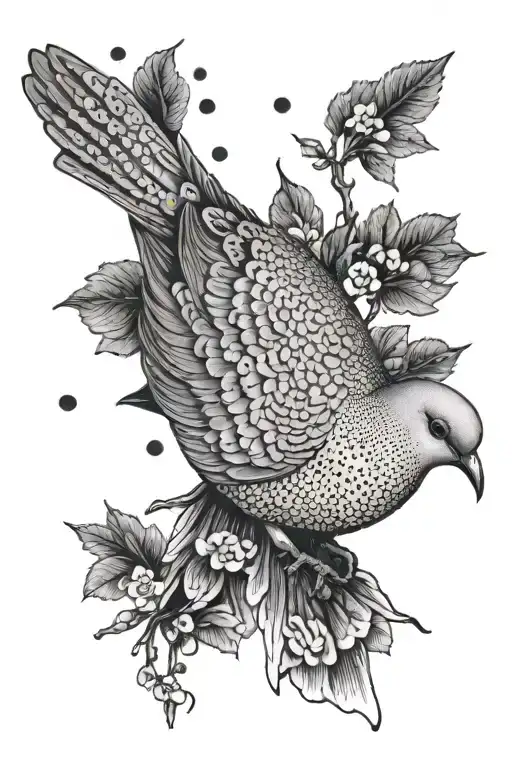 mourning dove looking tattoo design idea