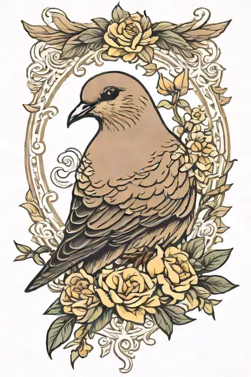 mourning dove tattoo design idea