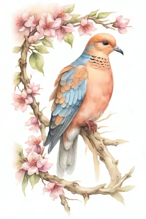 mourning dove tattoo design idea
