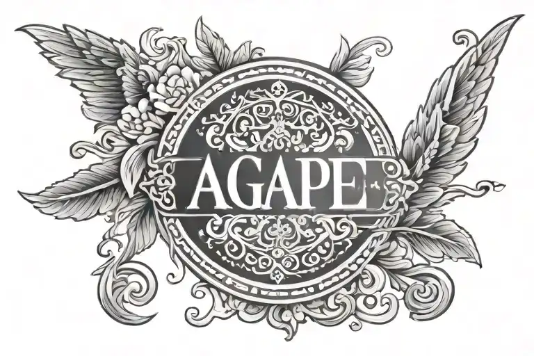 agape in greek tattoo design idea