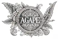 agape in greek tattoo design idea