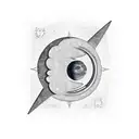 Arabic window through which a waning crescent moon can be seen tattoo design idea