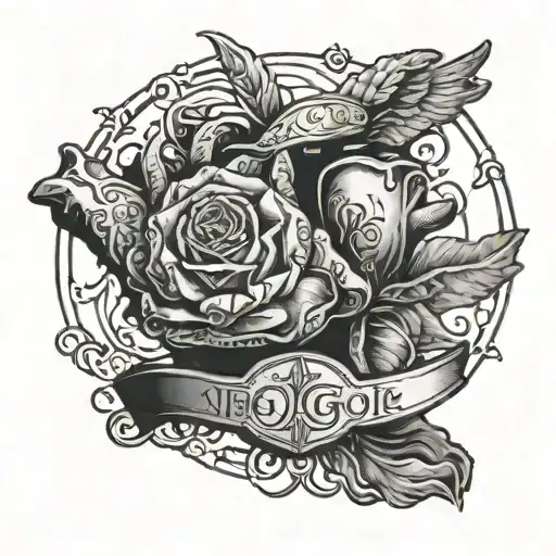 I want a shoulder tattoo that says I fear no one but god with prayer hands together in English writing  tattoo design idea