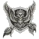 I want a shoulder tattoo that says I fear no one but god with prayer hands together in English writing  tattoo design idea