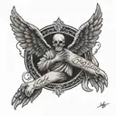 I want a shoulder tattoo that says I fear no one but god with prayer hands together in English writing  tattoo design idea