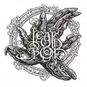 I want a shoulder tattoo that says I fear no one but god with prayer hands together in English writing  tattoo design idea