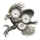 dragon, eagle, time, money tattoo design idea