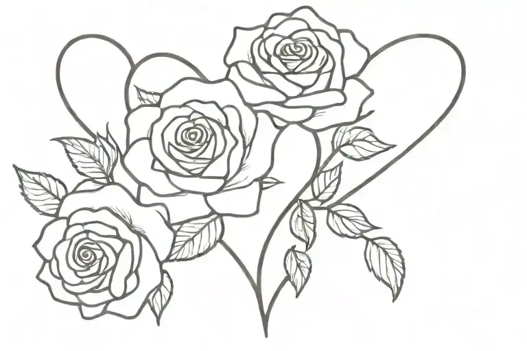 in writing Ana Lucia is the name of my heart with hearts and roses tattoo design idea