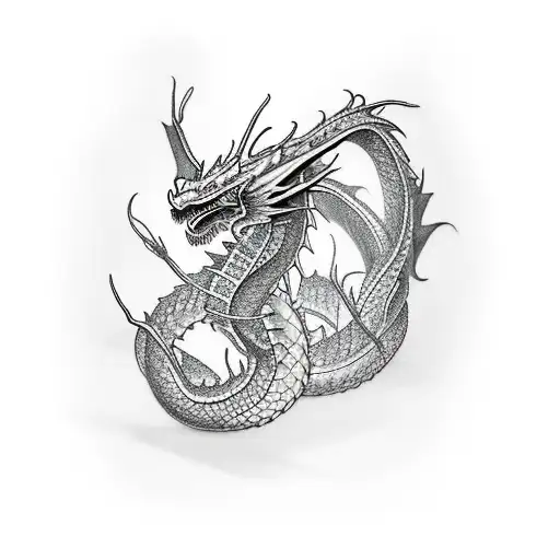 twin dragon forarm tattoo design idea