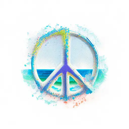 peace and ocean tattoo design idea