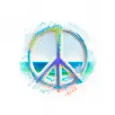 peace and ocean tattoo design idea