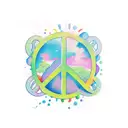 peace and ocean tattoo design idea