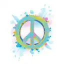 peace and ocean tattoo design idea