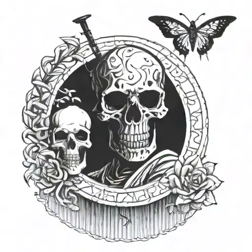 life and death and hardwork patience discipline tattoo design idea