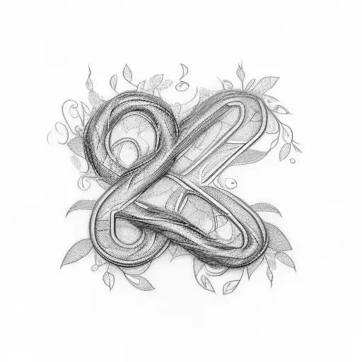 Each letter could be stylized to represent a natural element: "R" as a twisting vine "N" as a leaf "V" as a bird soaring tattoo design idea