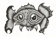 big eyed fish tattoo design idea