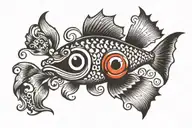 big eyed fish tattoo design idea