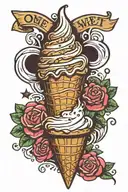 one sweet world ice cream cone melting tattoo design idea