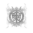 Borussia Moenchengladbach Logo in a destroyed style tattoo design idea