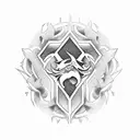 Borussia Moenchengladbach Logo in a destroyed style tattoo design idea