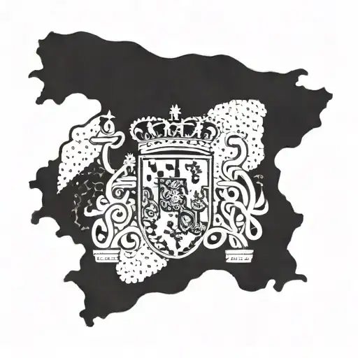 A tattoo design incorporating the flags of Spain and Poland in a creative and abstract way tattoo design idea