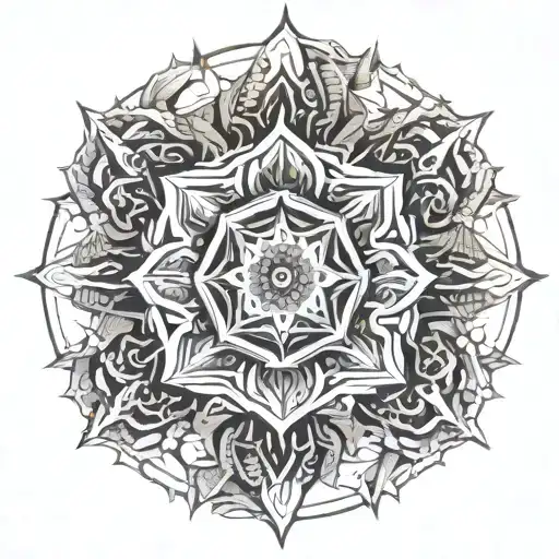 mandala, chaos, tentacles tattoo design idea