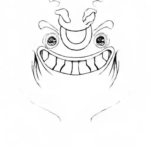 a monster's mouth tattoo design idea