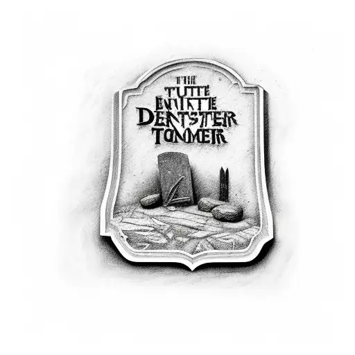 tombstone with the name "thomas Dentler" on it tattoo design idea
