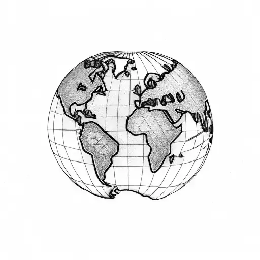 world map with latitude and longitude coordinates around it tattoo design idea