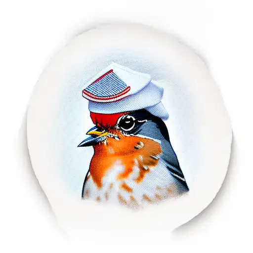 American Robin with a Sailor Hat tattoo design idea