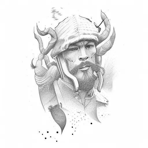 farmer pitchfork  tattoo design idea