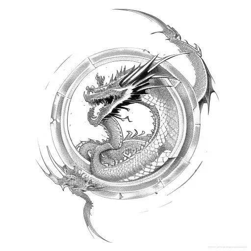 Dragon Ouroboros tattoo design idea