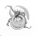 Tree dragon Ouroboros tattoo design idea