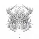 Tree dragon Ouroboros tattoo design idea