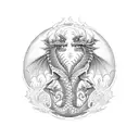 Tree dragon Ouroboros tattoo design idea