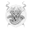 Tree dragon Ouroboros tattoo design idea