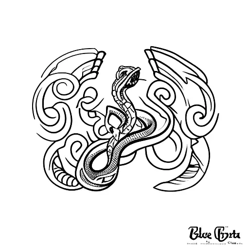 cobra com a língua pra fora tattoo design idea
