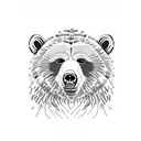 grizzly bear in forest  tattoo design idea