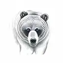 grizzly bear in forest  tattoo design idea
