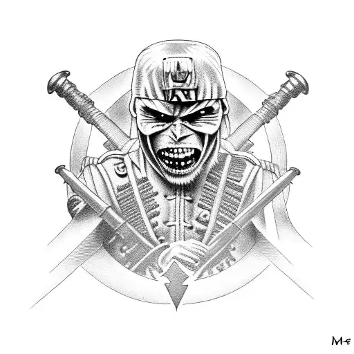 iron maiden   bagpipes   ww1  tattoo design idea