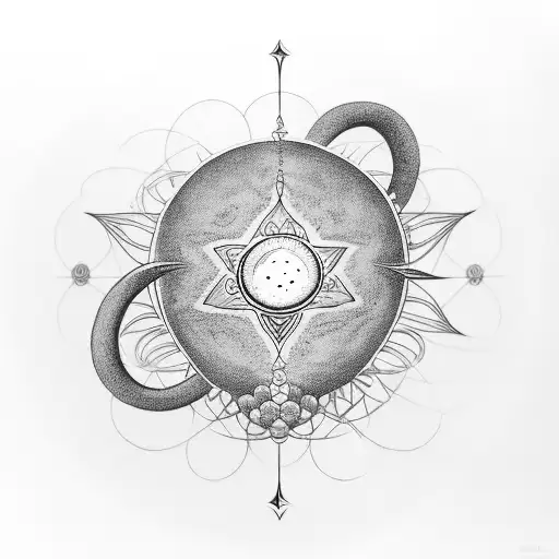 minimalistic planet venus tattoo with discrete chakras tattoo design idea