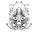 leprechaun at Oktoberfest  tattoo design idea