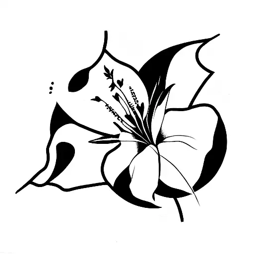 the name Aaliyah with larkspur flower beside it  tattoo design idea